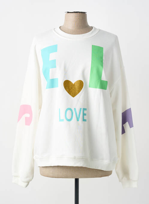 Hanorac serigrafie mâneci lungi alb CIAO MILANO femme