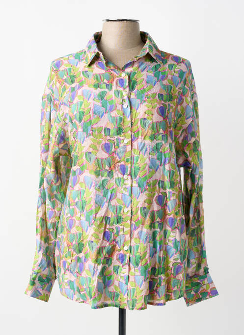 Cămașă imprimeu fantezie mâneci lungi verde KY CREATION femme