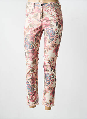 Pantalon slim țesătură poplin mărime normală bej ONADO femeie