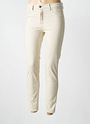 Pantalon slim țesătură poplin mărime normală bej ONADO femeie