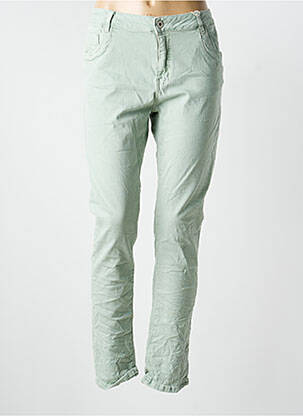 Pantalon slim țesătură poplin mărime normală verde KAROSTAR femeie