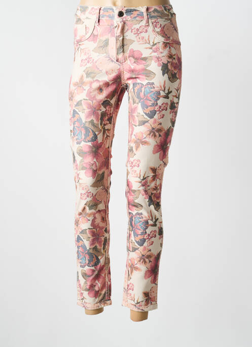 Pantalon slim țesătură poplin mărime normală bej ONADO femme