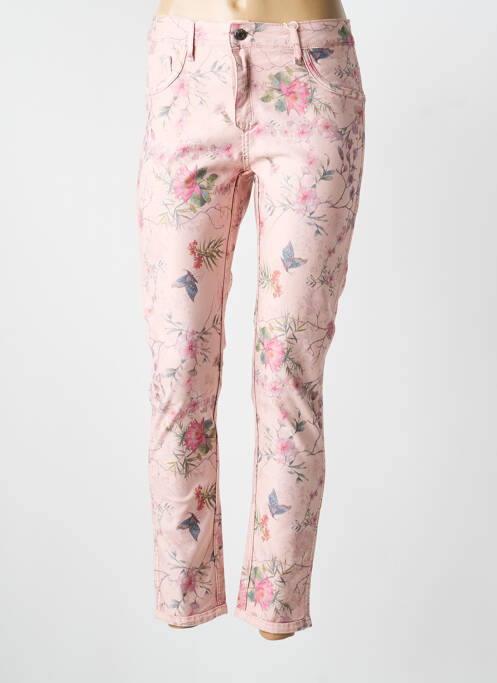 Pantalon slim țesătură poplin mărime normală roz ONADO femme