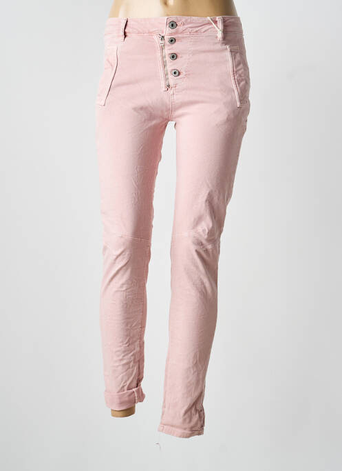 Pantalon slim elasticitate mărime normală roz MELLY & CO femme