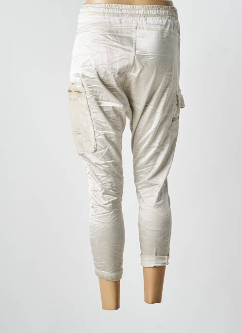 Pantalon trei sferturi talie elastică mărime normală bej CARLA GIANNINI femme