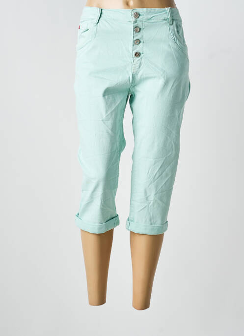 Pantalon trei sferturi elasticitate mărime normală albastru KAROSTAR femme