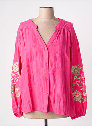 Cămașă croială dreaptă mâneci lungi roz MAELLE femme