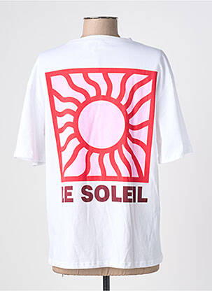 Tricou serigrafie flockată mâneci scurte alb JS MILLENIUM femeie
