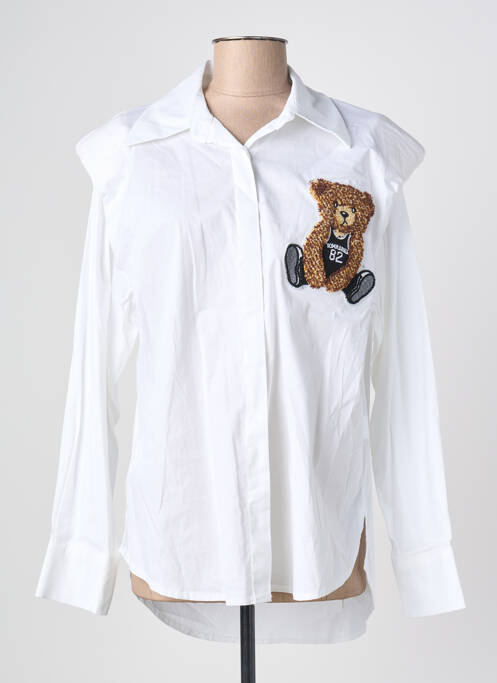 Cămașă croială cambrată mâneci lungi alb KEZY femme