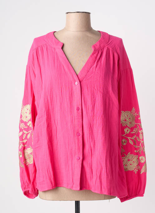 Cămașă croială dreaptă mâneci lungi roz MAELLE femme