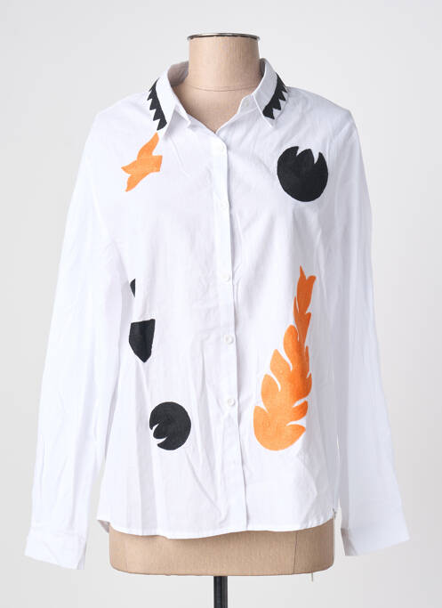 Cămașă croială cambrată mâneci lungi alb MUSY MUSE femme