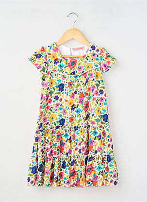 Rochie scurtă țesătură poplin mâneci scurte alb P'TIT MÔME fille