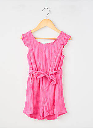 Salopetă scurtă mâneci scurte mâneci scurte roz P'TIT MÔME fille