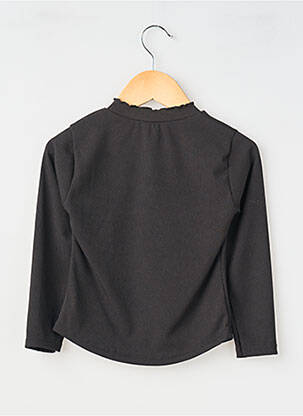 Tricou croială dreaptă mâneci lungi negru P'TIT MÔME fată