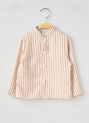 Cămașă cu mâneci lungi imprimeu dungi bej P'TIT MÔME garcon