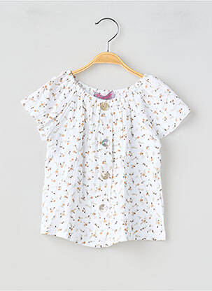Top imprimeu fantezie mâneci scurte alb P'TIT MÔME fille