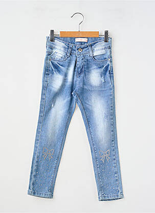 Blugi cu croială slim efect uzat decolorat mărime reglabilă albastru MAGIC GIRL fille