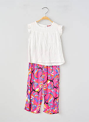 Set pantaloni tip de tricou alb P'TIT MÔME fille