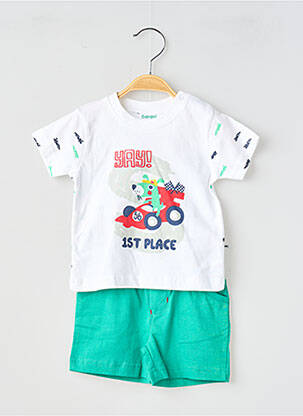 Set șort serigrafie flockată verde BABY BOL băiat