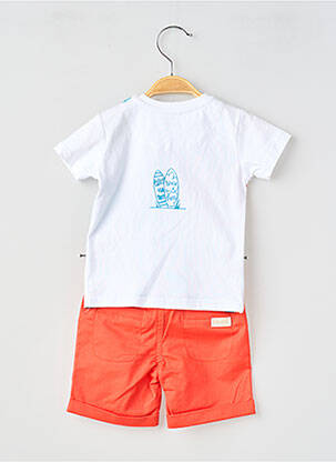 Set șort serigrafie flockată portocalie BABY BOL băiat