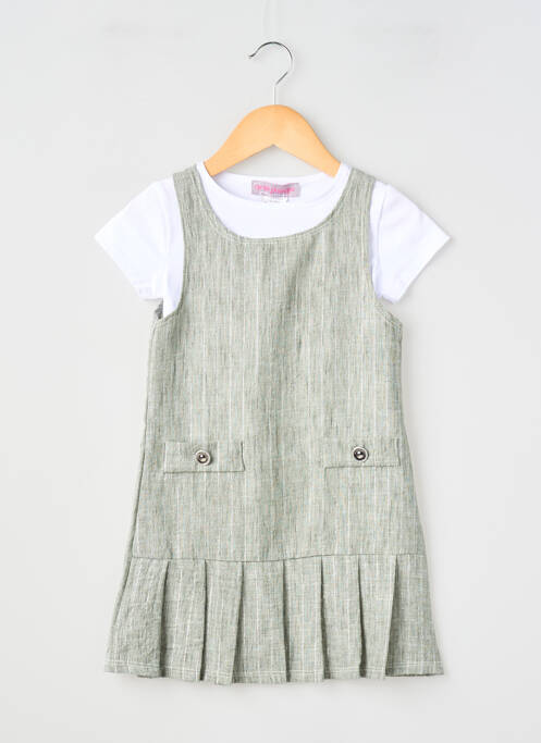 Set rochie guler rotund verde P'TIT MÔME fille