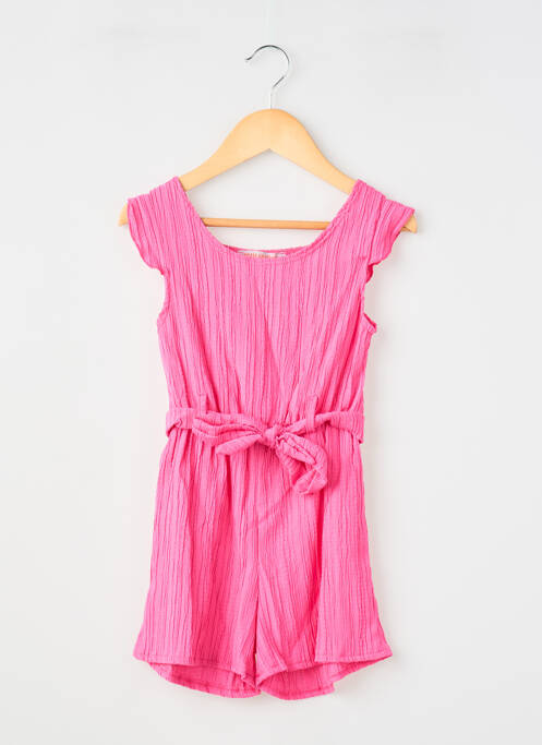 Salopetă scurtă mâneci scurte mâneci scurte roz P'TIT MÔME fille