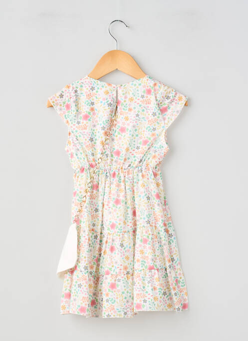 Rochie scurtă țesătură poplin mâneci scurte alb P'TIT MÔME fille