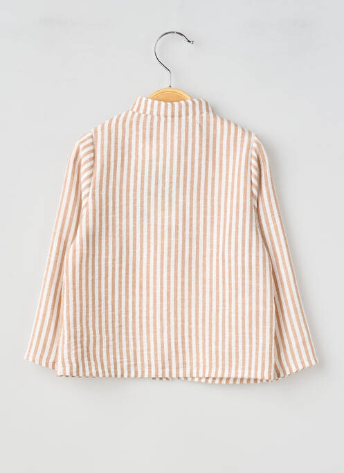 Cămașă cu mâneci lungi imprimeu dungi bej P'TIT MÔME garcon