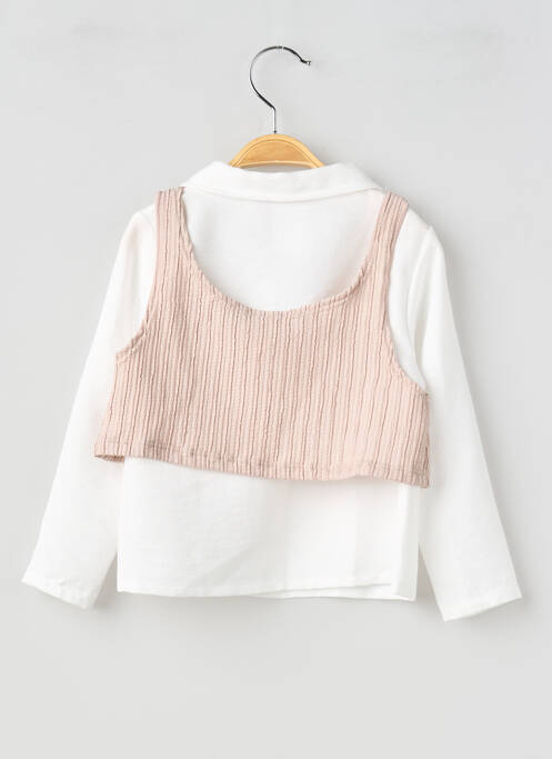 Cămașă țesătură poplin mâneci lungi alb P'TIT MÔME fille