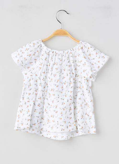 Top imprimeu fantezie mâneci scurte alb P'TIT MÔME fille