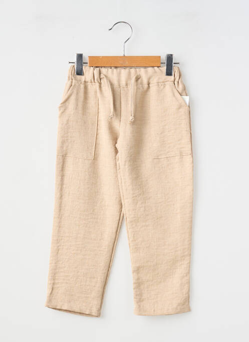 Pantalon drept buzunare talie elastică bej P'TIT MÔME garcon