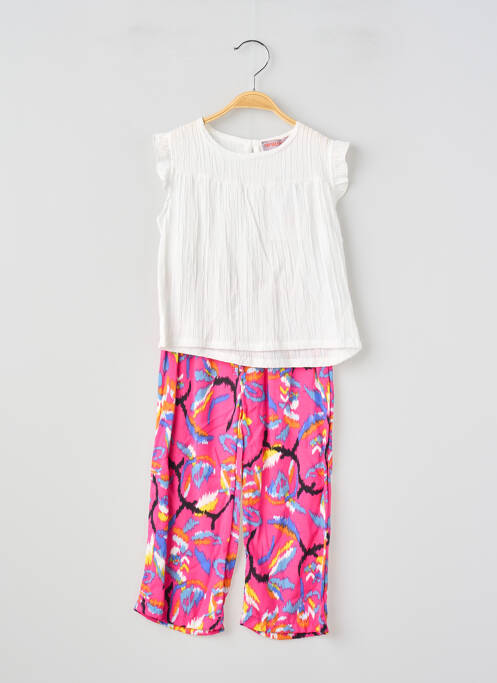 Set pantaloni tip de tricou alb P'TIT MÔME fille