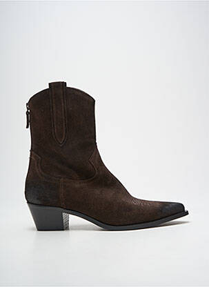 Botine/ghete nubuc toc de 4 la 6 cm maro SEMERDJIAN femeie
