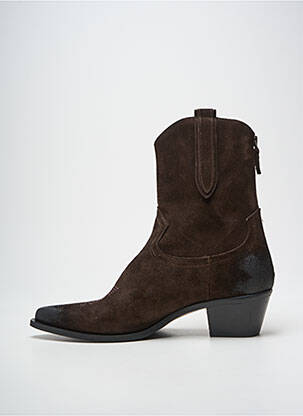Botine/ghete nubuc toc de 4 la 6 cm maro SEMERDJIAN femeie