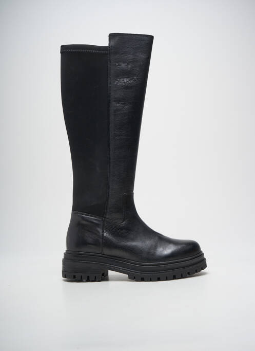 Cizme țesătură satinată toc de 4 la 6 cm negru REQINS femme