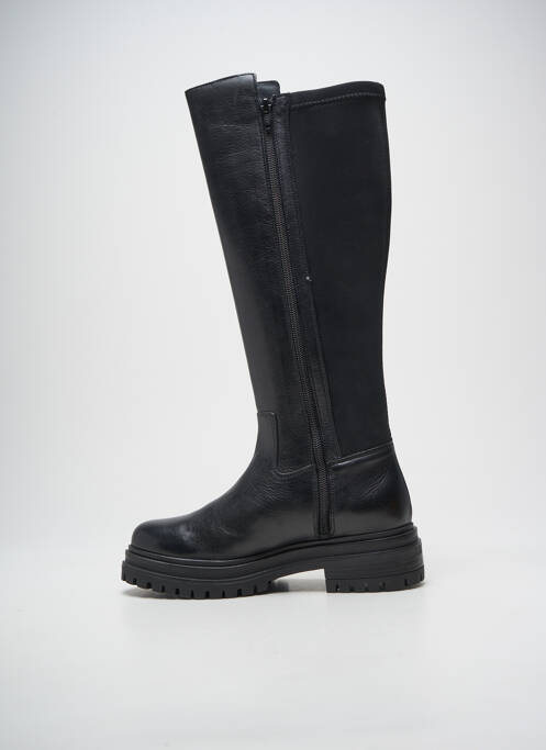 Cizme țesătură satinată toc de 4 la 6 cm negru REQINS femme