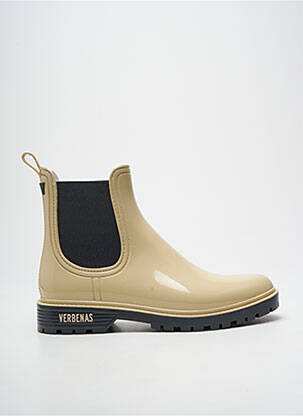 Botine/ghete țesătură satinată toc plat până la 3 cm bej VERBENAS femme