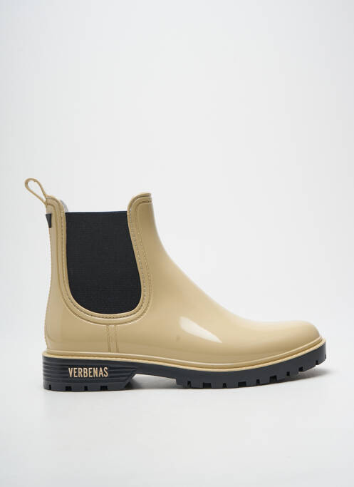Botine/ghete țesătură satinată toc plat până la 3 cm bej VERBENAS femme