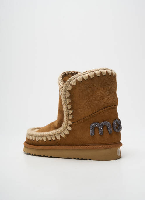 Botine/ghete țesătură satinată toc plat până la 3 cm maro MOU femme