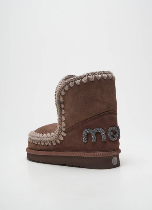 Botine/ghete țesătură satinată toc plat până la 3 cm maro închis MOU femme