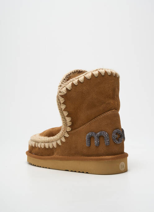 Botine/ghete țesătură satinată toc plat până la 3 cm maro deschis MOU femme