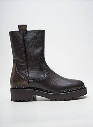 Botine/ghete material neted toc de 4 la 6 cm maro COCO ET ABRICOT femeie