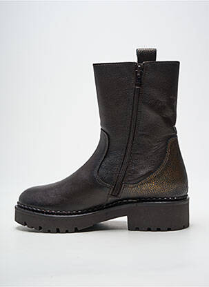 Botine/ghete material neted toc de 4 la 6 cm maro COCO ET ABRICOT femeie