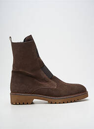 Botine/ghete nubuc toc plat până la 3 cm maro REQINS femme