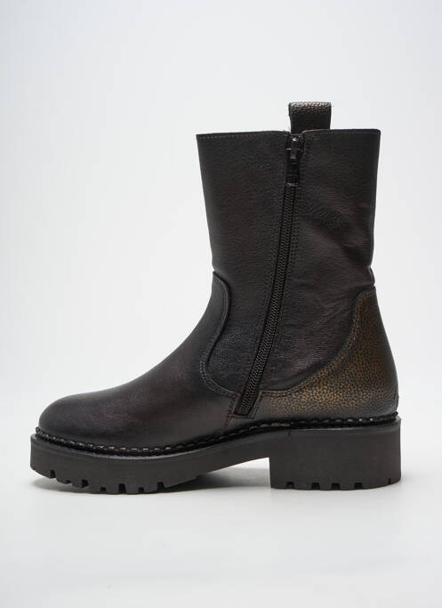 Botine/ghete material neted toc de 4 la 6 cm maro COCO ET ABRICOT femme