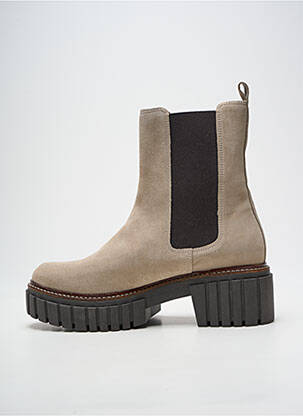 Botine/ghete toc mic toc de 4 la 6 cm bej REQINS femeie