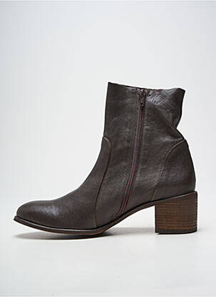 Botine/ghete material neted toc de 4 la 6 cm maro ALIWELL femeie