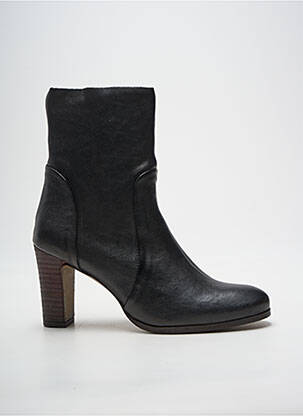 Botine/ghete țesătură satinată toc de 7 la 9 cm negru ALIWELL femeie