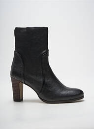 Botine/ghete țesătură satinată toc de 7 la 9 cm negru ALIWELL femme