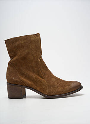 Botine/ghete nubuc toc de 4 la 6 cm maro ALIWELL femeie